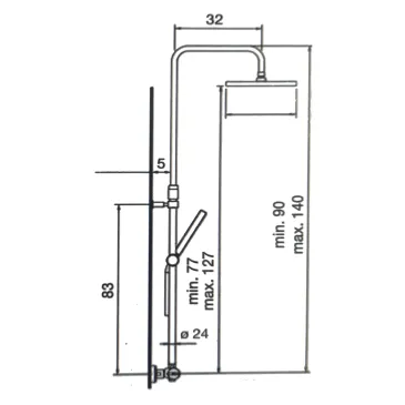 Piave Thermostat-Duschsäule aus Chrom | Mondialshop