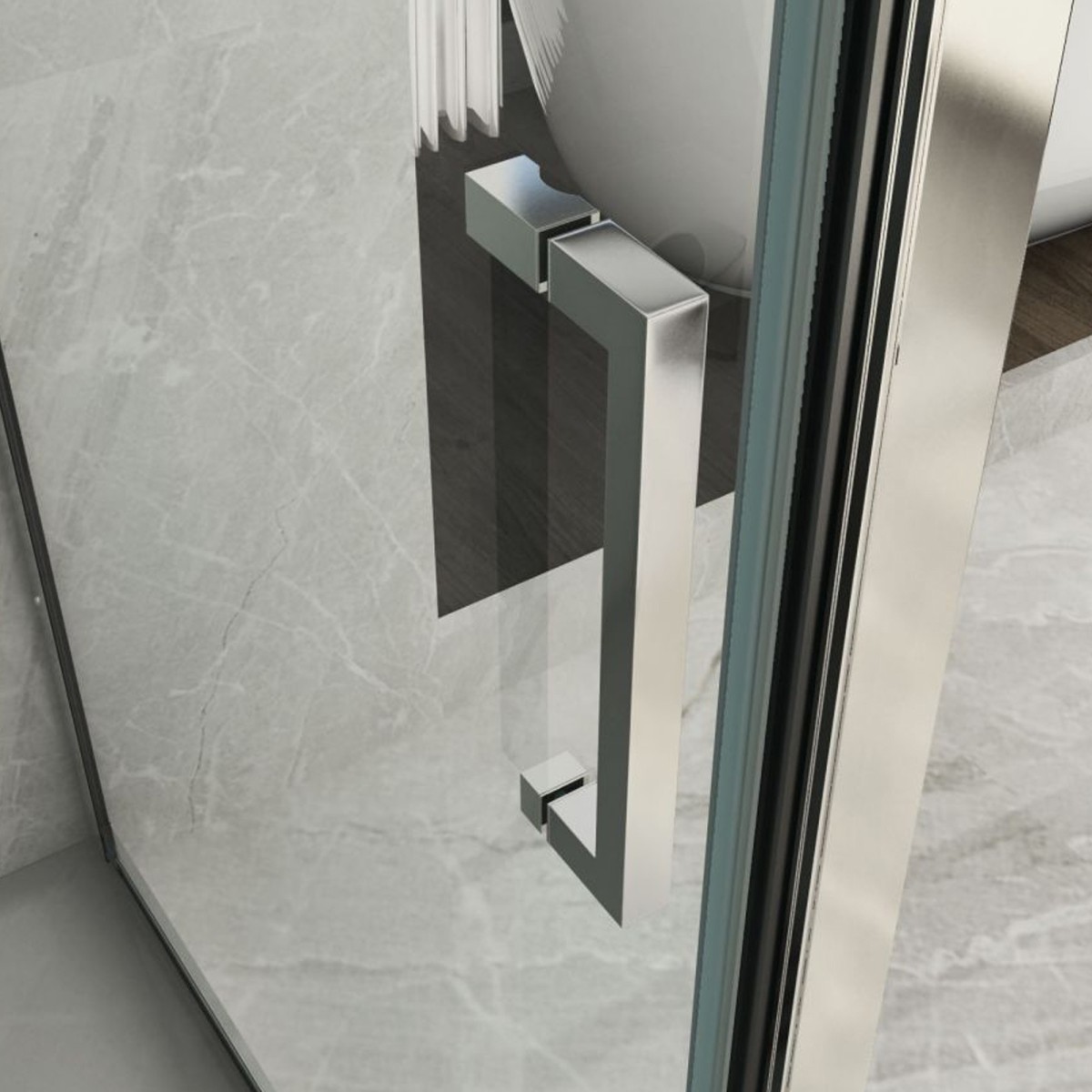 Porte de douche coulissante pour niche 6 mm transparente - True