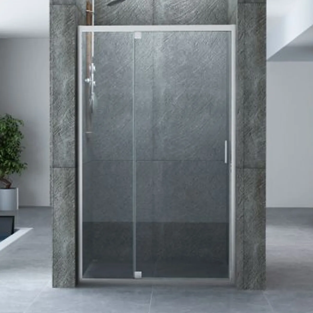 Transparente oder undurchsichtige Nicky-Duschtür mit Halbscharnier