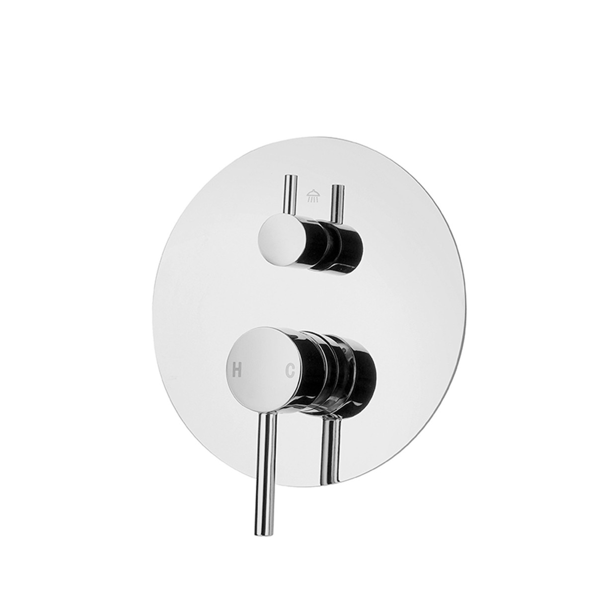 Ensemble de douche avec pomme de douche fine en acier et douchette à main BOLD-R en laiton