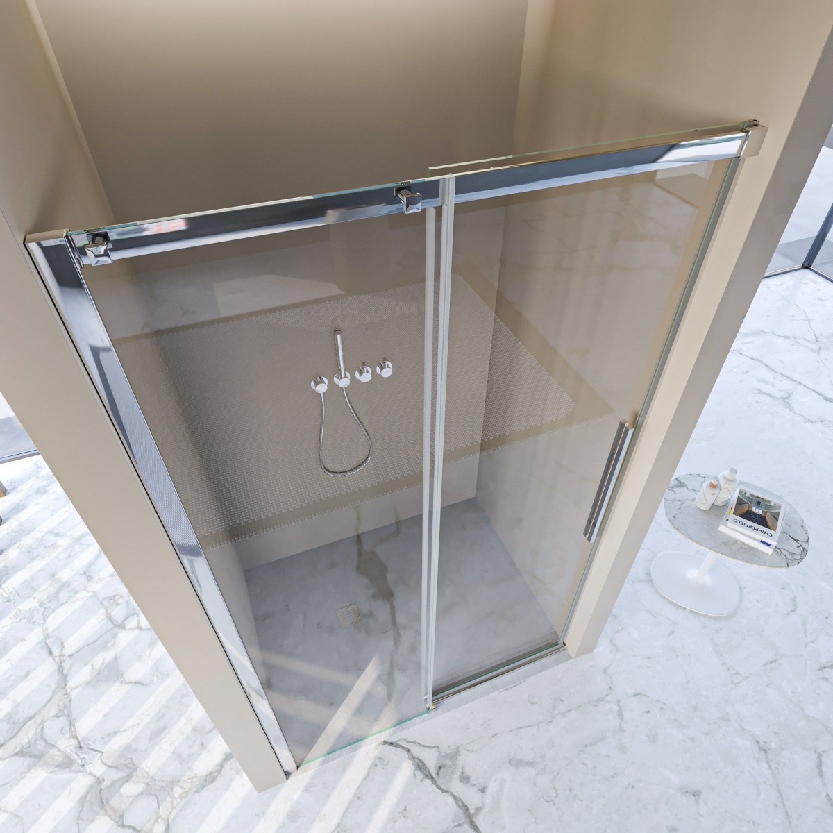 Porte de douche pour porte coulissante en niche H200 Anti-calcaire TARGET