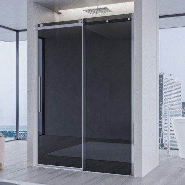 Porta doccia scorrevole fumè anticalcare H195CM 8mm EUCLIDE