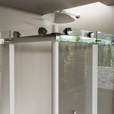 Paroi de douche d'angle avec portes coulissantes sans profilés 8mm h200 MELISSA 3.0