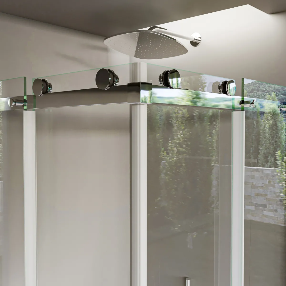 Paroi de douche d'angle avec portes coulissantes sans profilés 8mm h200 MELISSA 3.0