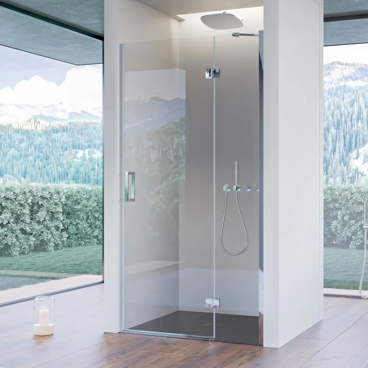 Porta doccia con apertura battente