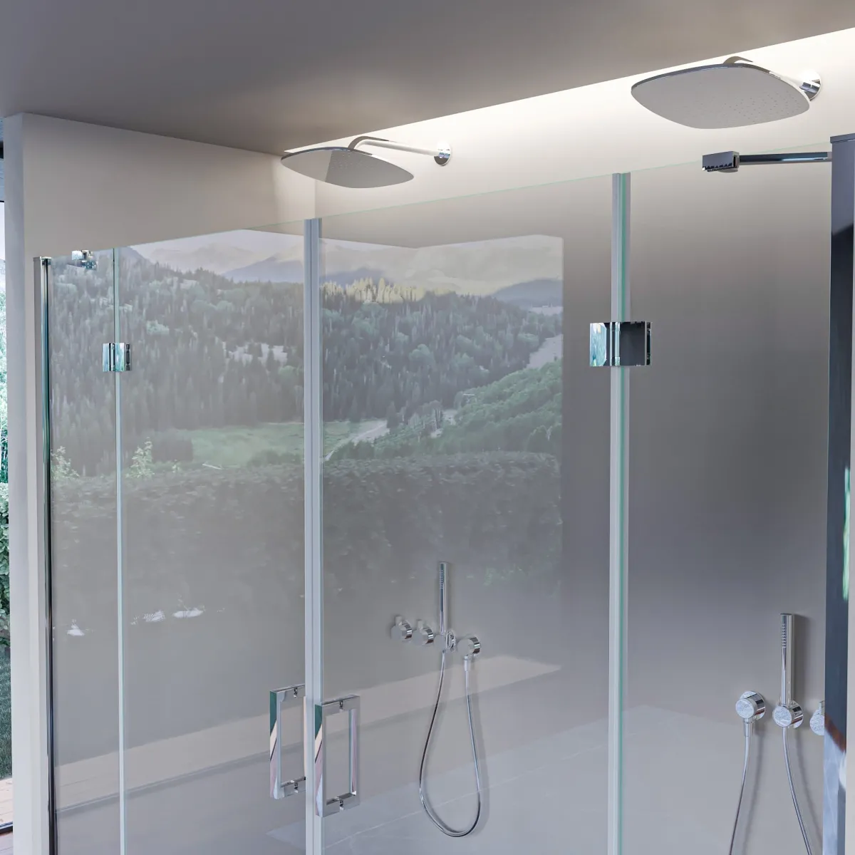 Schwingduschtür mit zentralem Eingang REGINA