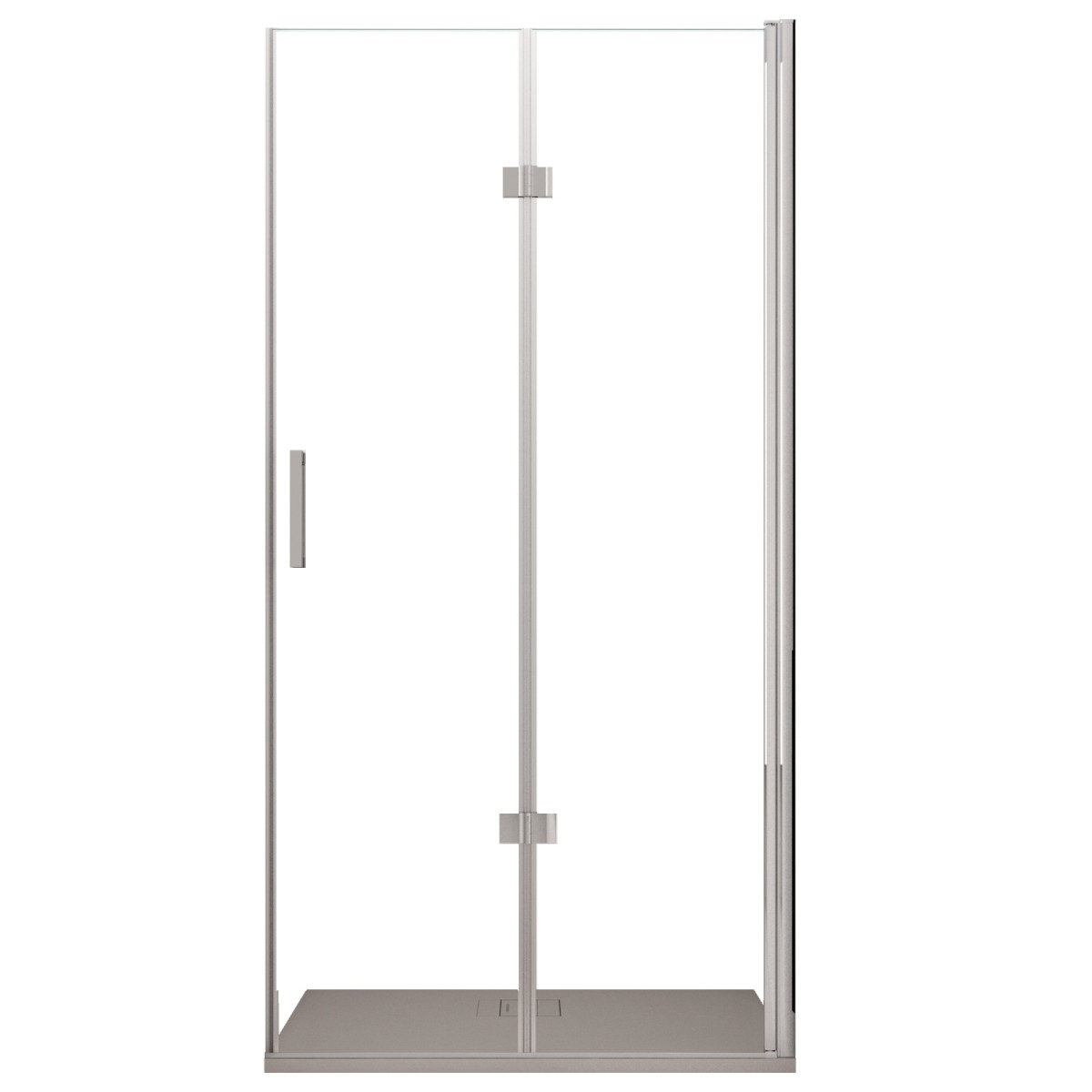 Porte de douche pliante en niche anti-calcaire Rea H195