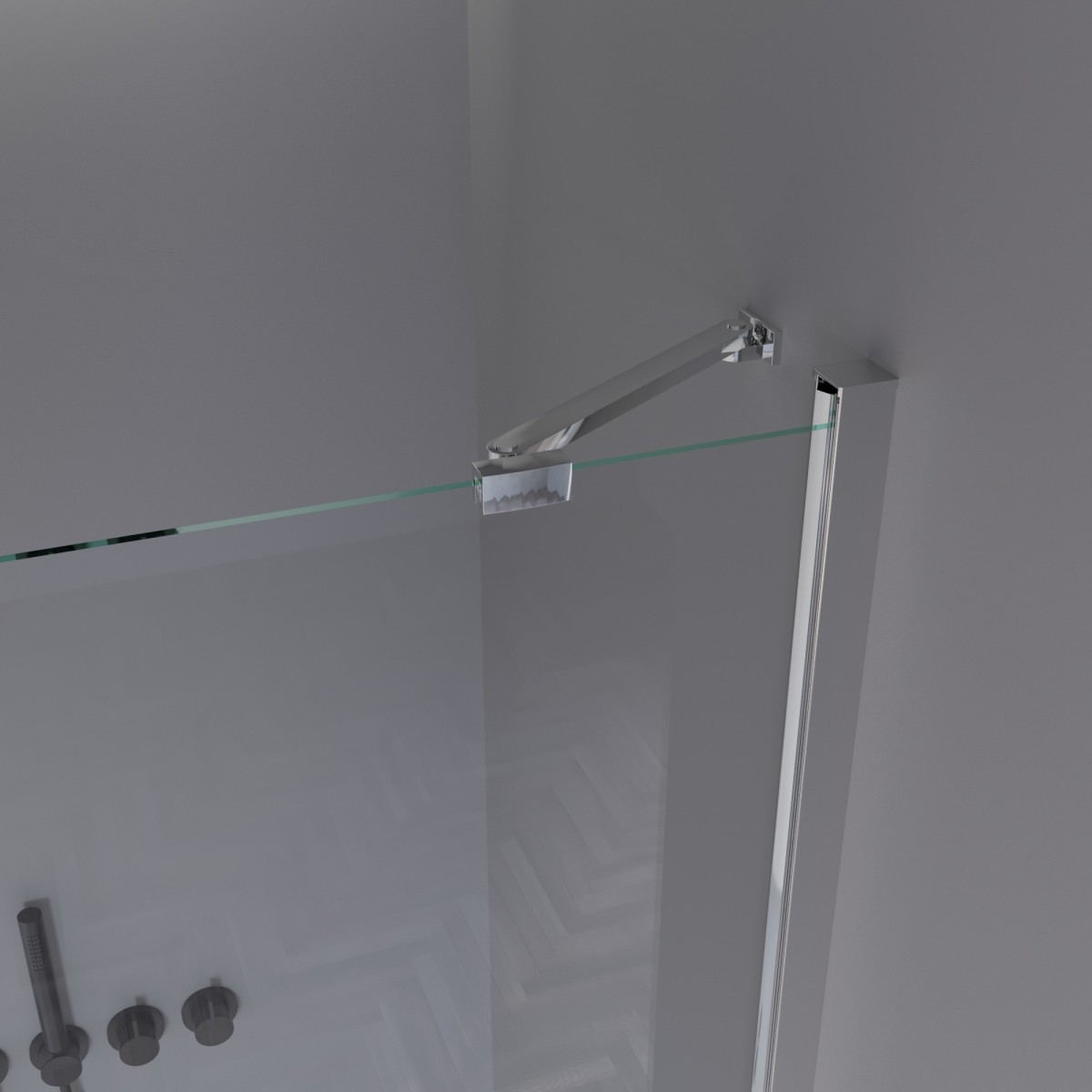 Porta doccia pieghevole soffietto con una parete fissa H195 REA
