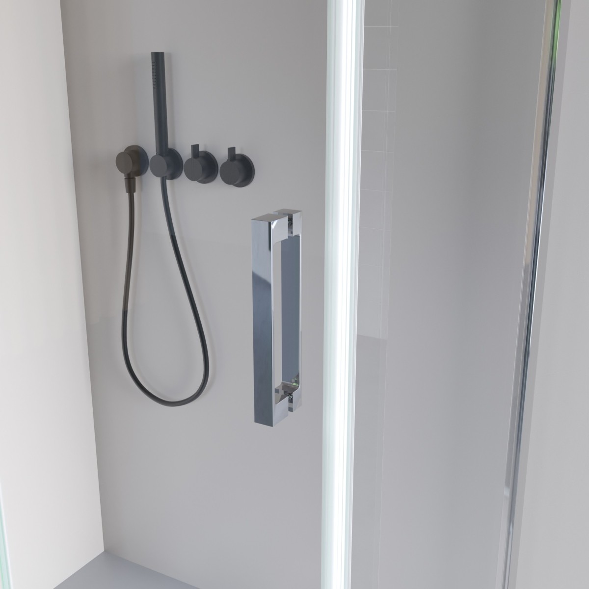 Porte de douche pliante double face transparente H195 REA