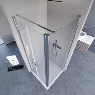 Cabine de douche double porte de style saloon H195 6 mm Crystal