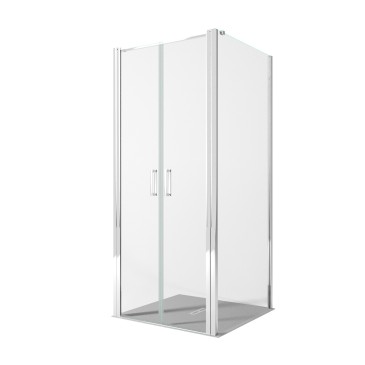 Cabine de douche double face avec porte de type saloon H195 6 mm anticalcaire Dobla