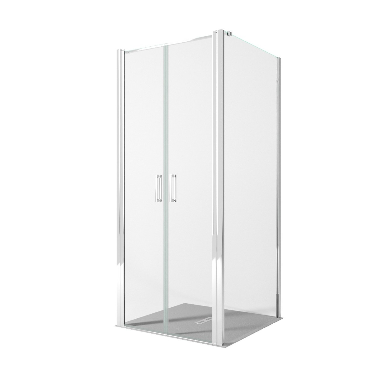 Cabine de douche 2 côtés fixes avec porte carré anti-claquement DOBLA H195