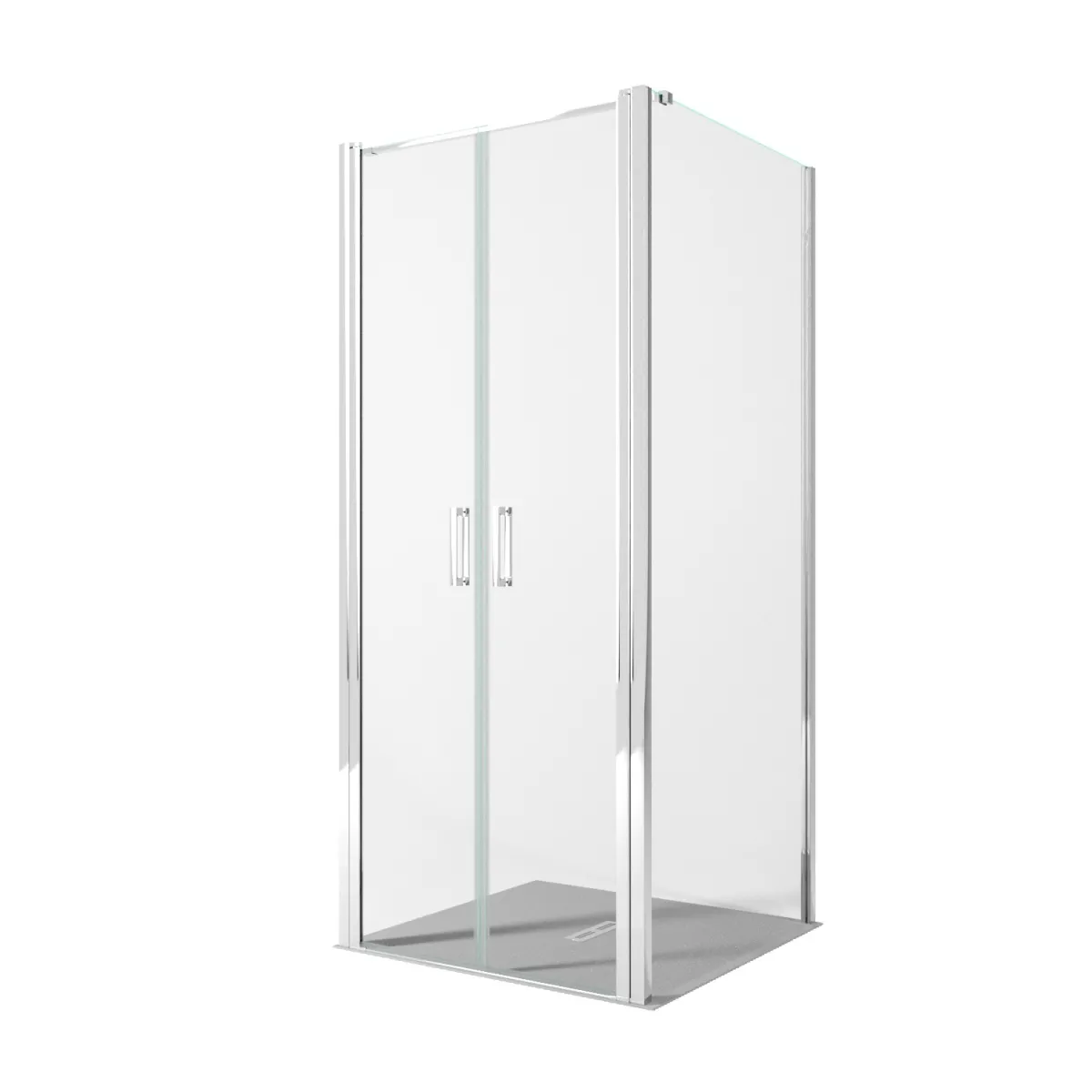 Cabine de douche 2 côtés fixes avec porte carré anti-claquement DOBLA H195