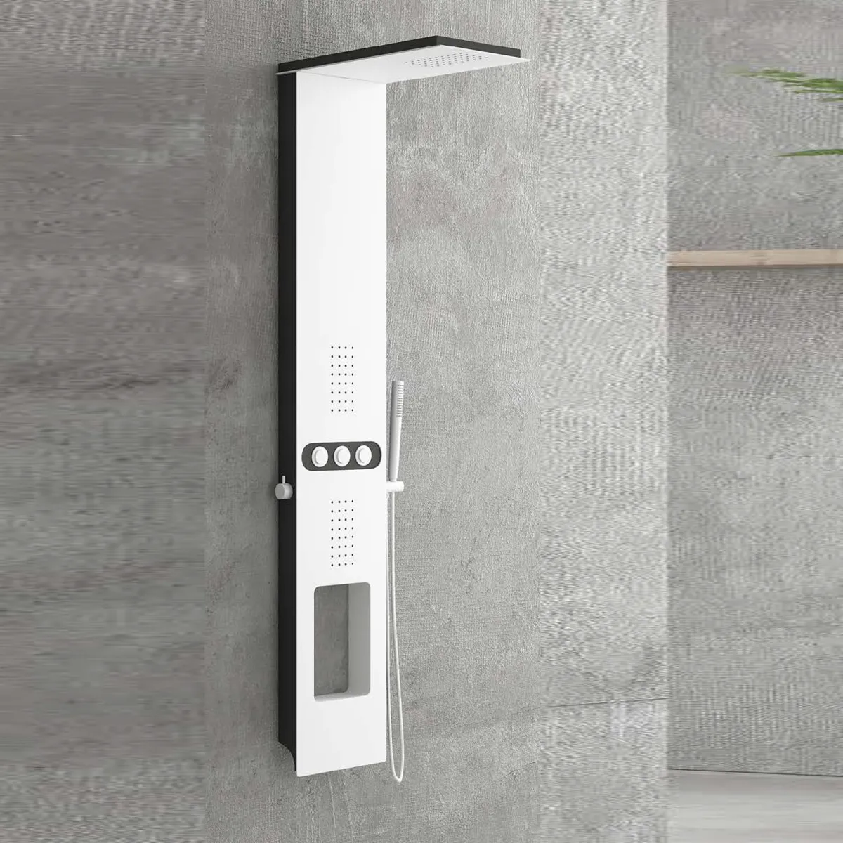 Pannello idromassaggio bianco con mensola A7118