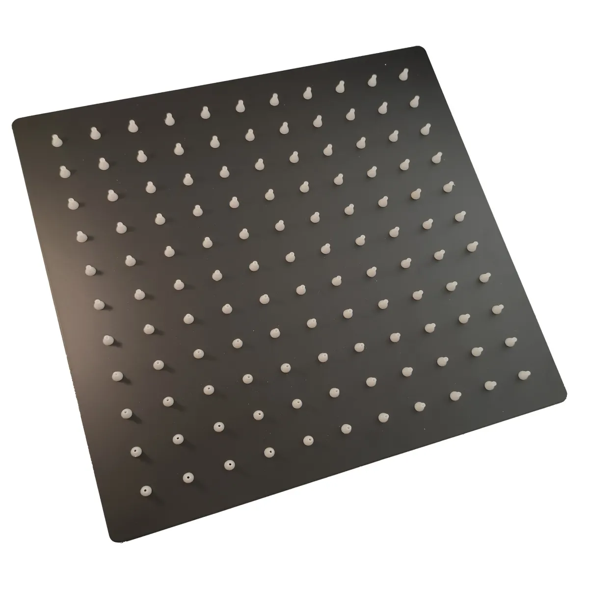 Soffione doccia quadrato 25 x 25 in acciaio inox Nero Opaco