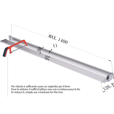 Mensola universale per parete walk in sino a 140cm