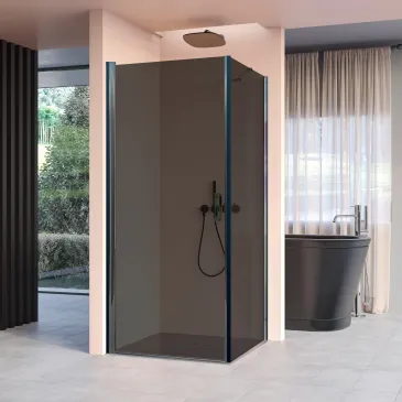 Cabine de douche d'angle Salema avec porte battante | Mondialshop