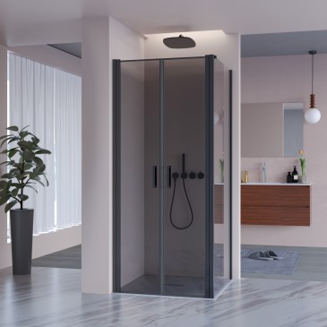 Lacus Giglio Evo BT porta doccia saloon e 1 lato fisso cristallo grigio