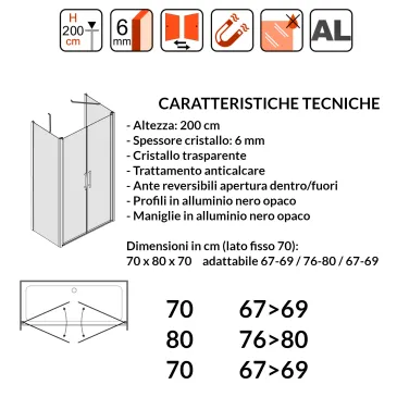 Lacus Giglio Evo BT 3 lati trasparente 70x80x70