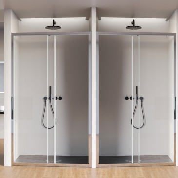 Porte de douche coulissante transparente anti-calcaire AGATA H195