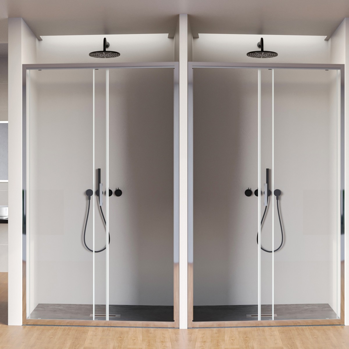 Porte de douche coulissante transparente anti-calcaire AGATA H195