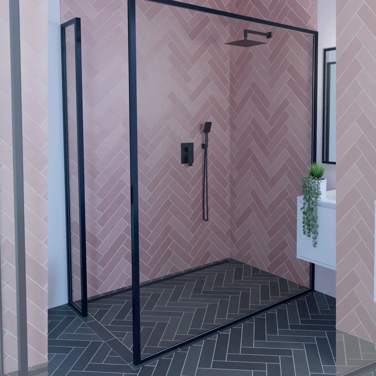 Kit doccia Nero da incasso con Soffione 25x25 | TBOL