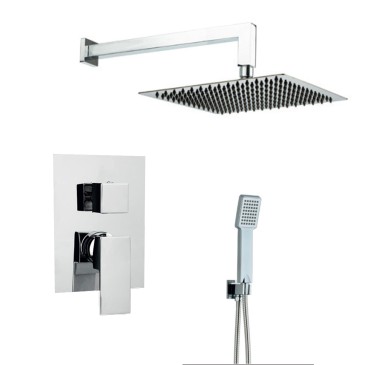 Ensemble de douche encastrée carrée avec pommeau de douche 25x25 | TBOL