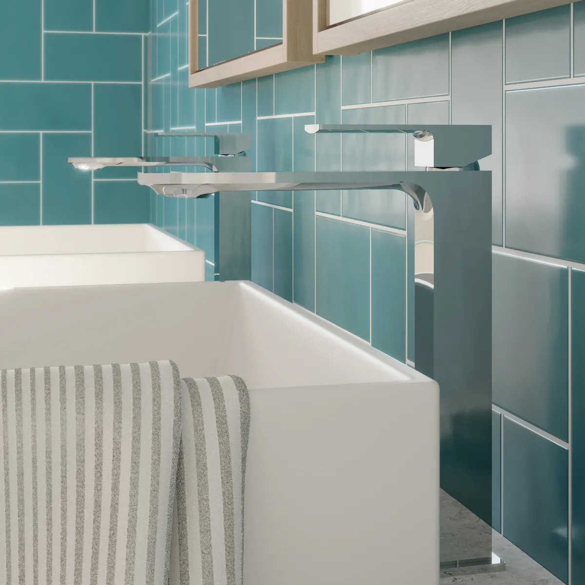 Rubinetto canna alta quadrato per lavabo design TBOL