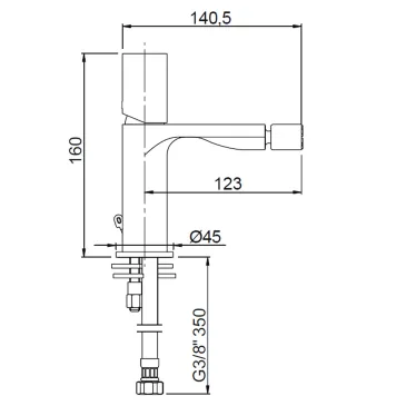 TBOLD quadratischer schwarzer Bidethahn Schwarzes, minimalistisches Design