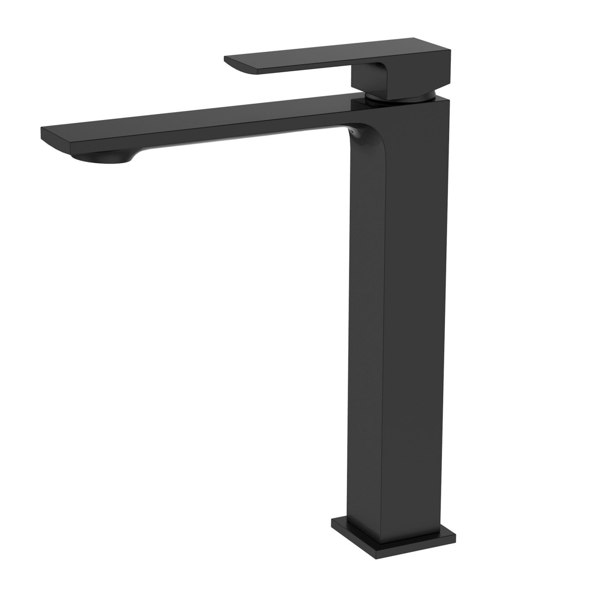 Robinet bec haut carré noir pour vasque design TBOL