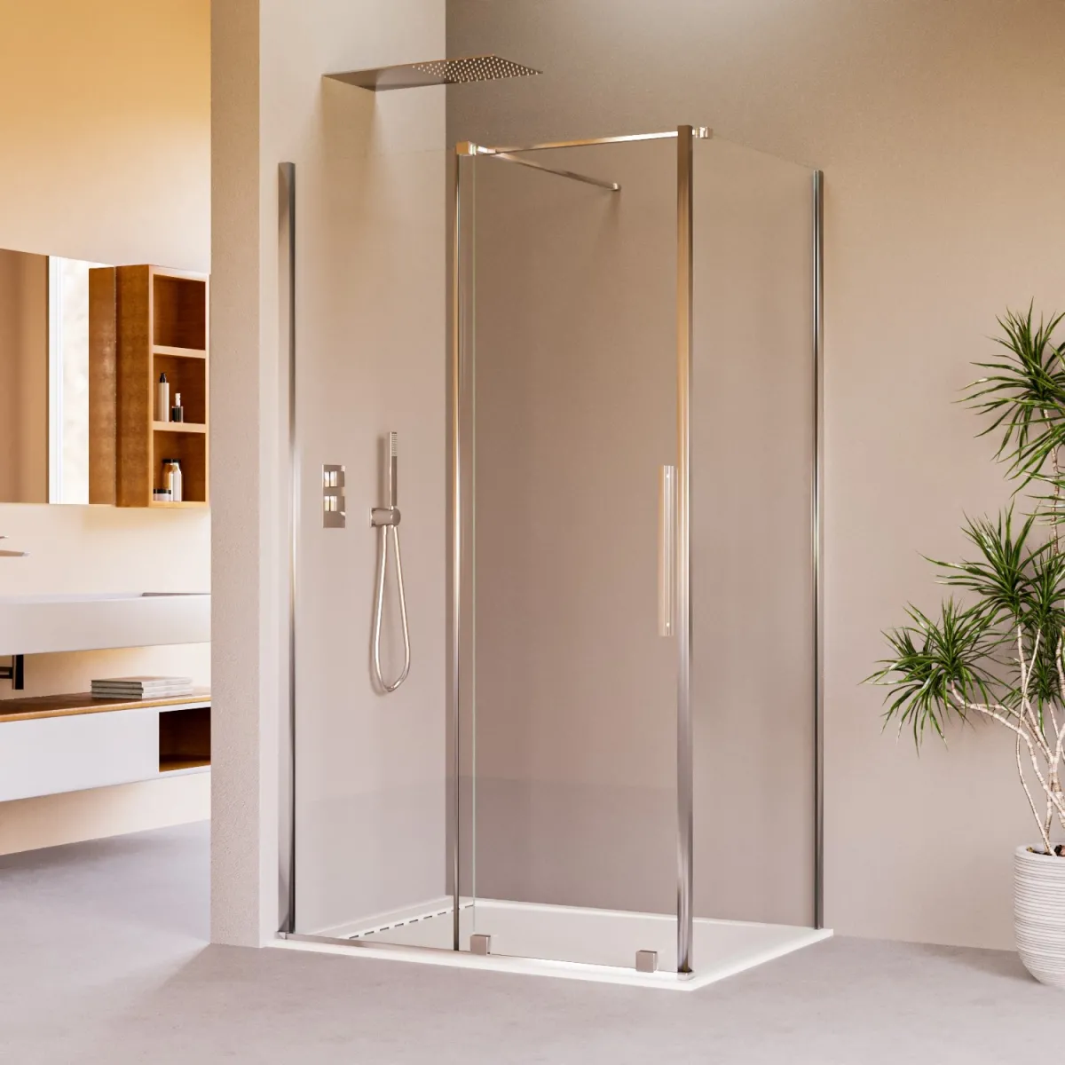 Cabine de douche 2 faces avec porte coulissante H200 BRENTA