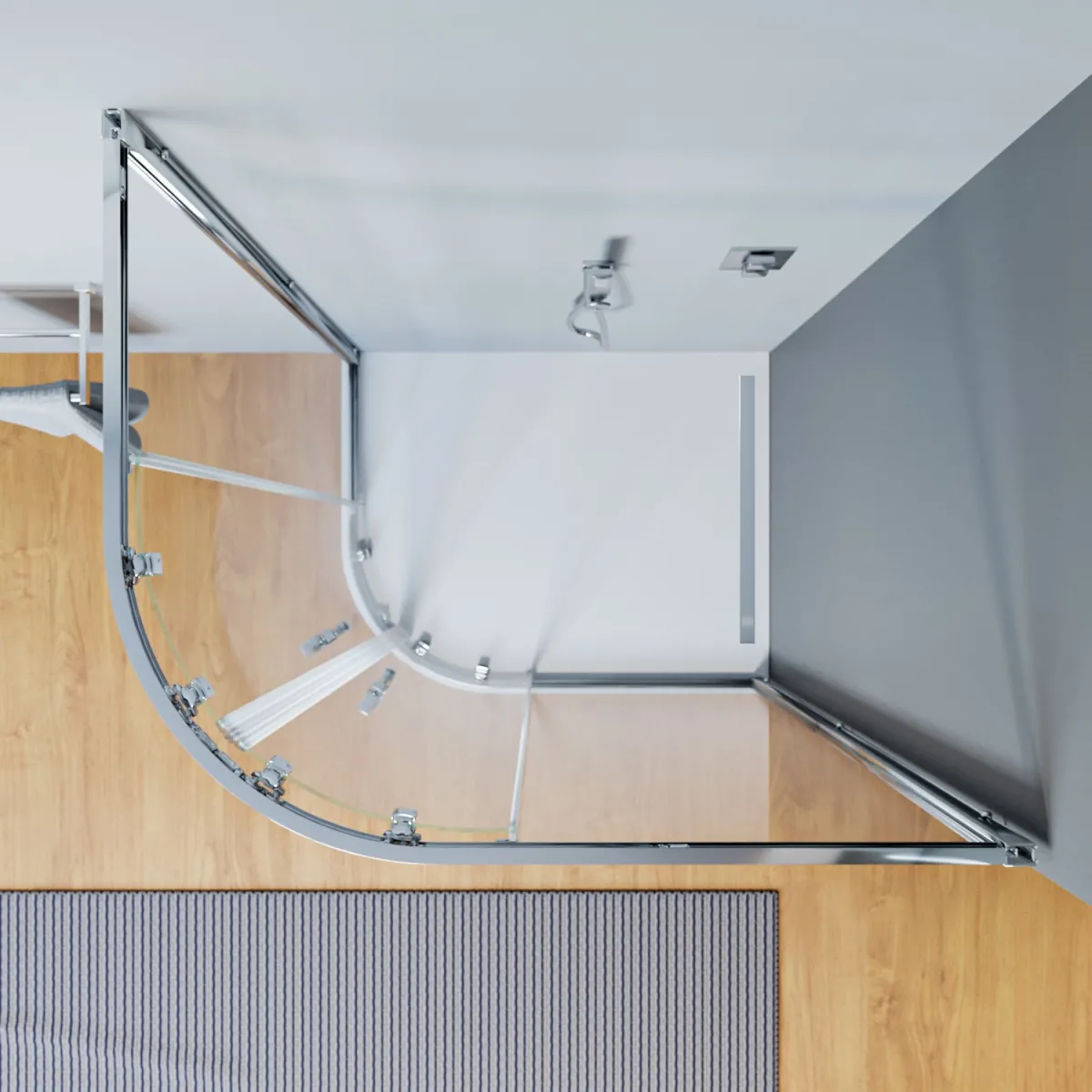 Box doccia semicircolare 80x100 assimetrico altezza 195cm