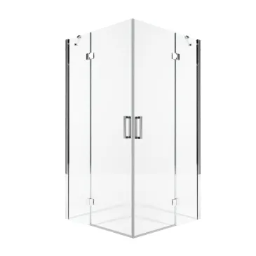 Cabine de douche angulaire h195 Double porte battante Duchesse transparente 8mm