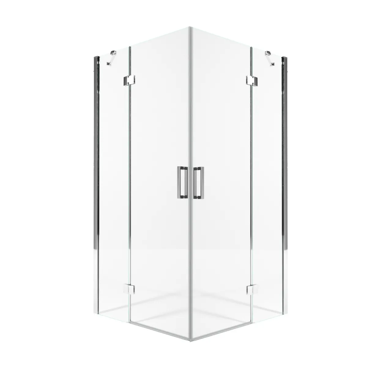 Cabine de douche angulaire h195 Double porte battante Duchesse transparente 8mm