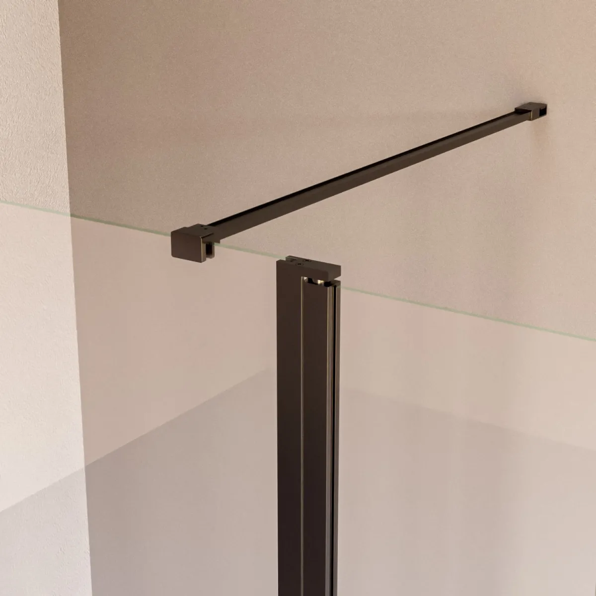 Douche à l'italienne avec porte fermable profilés noirs H195cm OSIRIDE