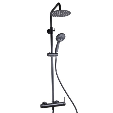 Colonna doccia Nera con Soffione 20cm POP