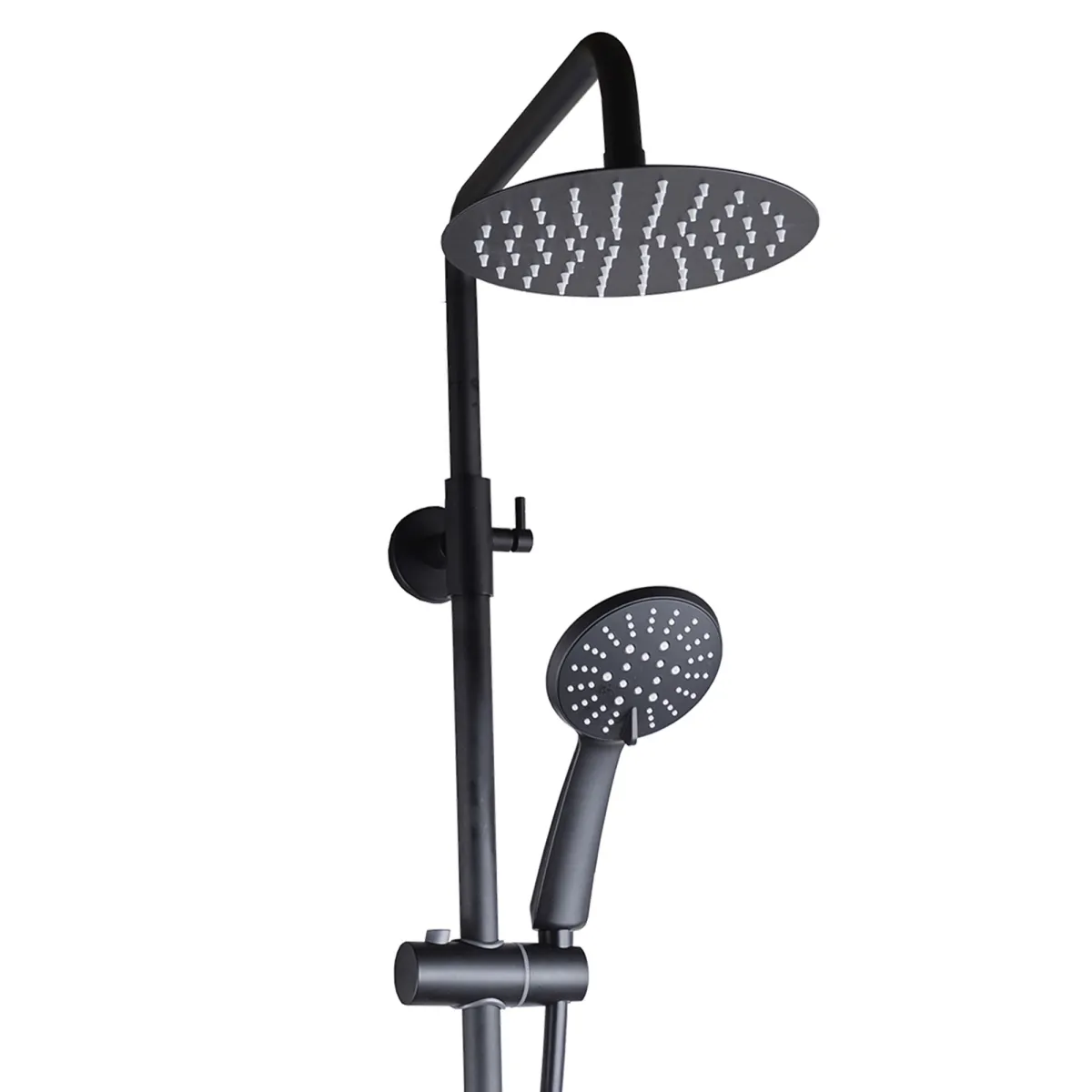 Schwarze POP Teleskop-Duschsäule mit 20 cm Duschkopf |...