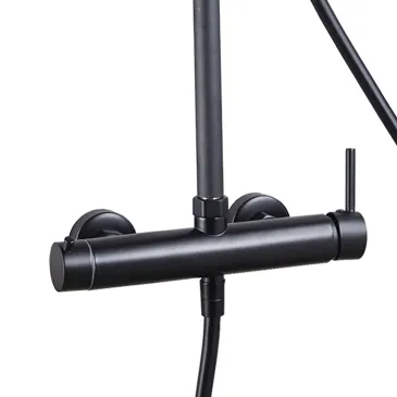 Colonna doccia nera POP telescopica con soffione 20cm | Mondilalshop