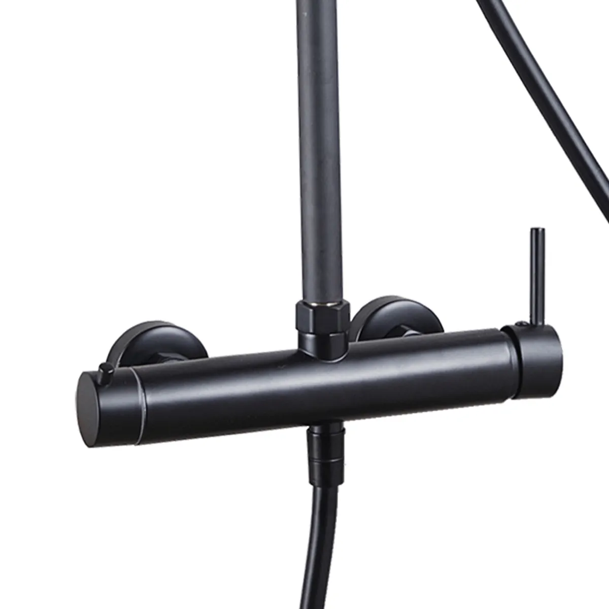 Schwarze POP Teleskop-Duschsäule mit 20 cm Duschkopf |...