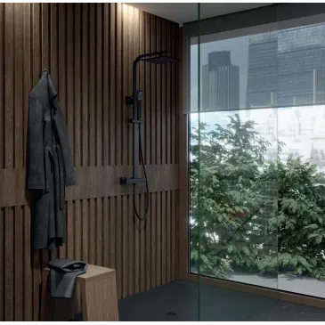 Colonne de douche noire, structure en laiton ESTE