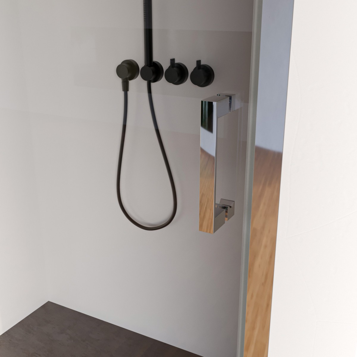 Porte de douche coulissante transparente anti-calcaire...