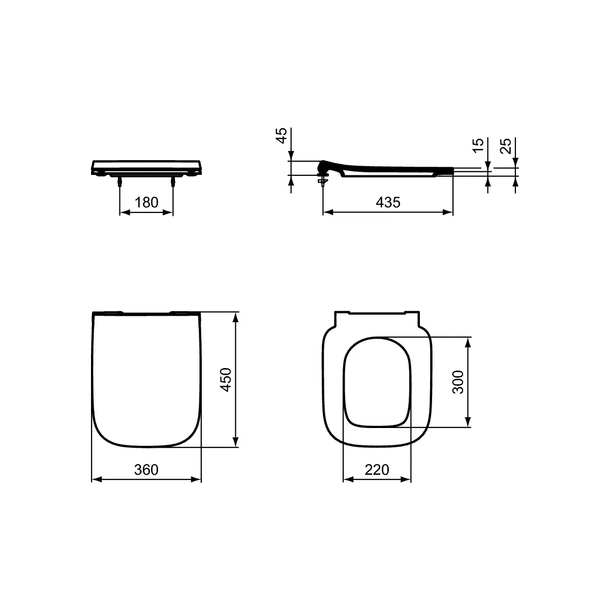 Abattant de toilette Ideal Standard Life avec fermeture normale T481201
