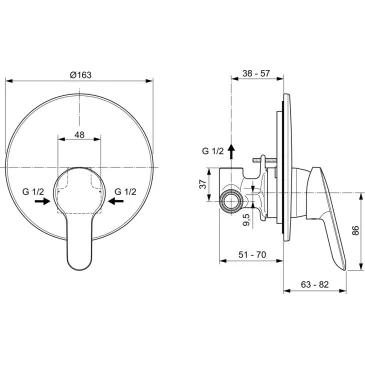 Monocomando Doccia a Incasso Alpha | Mondialshop
