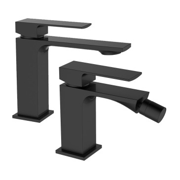 Ensemble mitigeur lavabo et bidet noir | Mondialshop