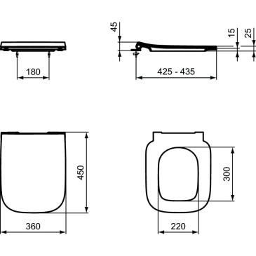 Tavoletta wc ideal standard Ideal B T500201