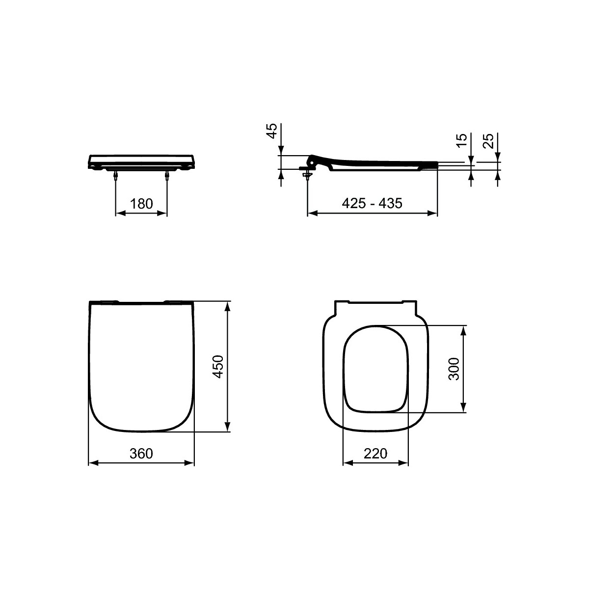 Tavoletta wc ideal standard Ideal B T500201