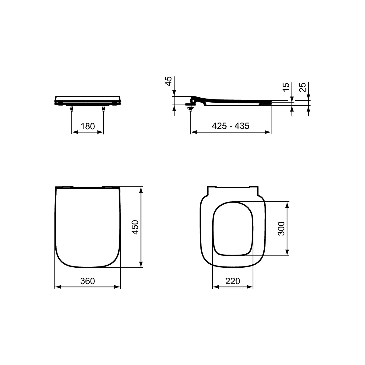 Ideal Standard Ideal Life B T500301 Toilettensitz mit Schnellverschluss