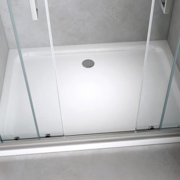 Porte de douche en niche 2 portes coulissantes 130140150160170 Transparent h195 6mm