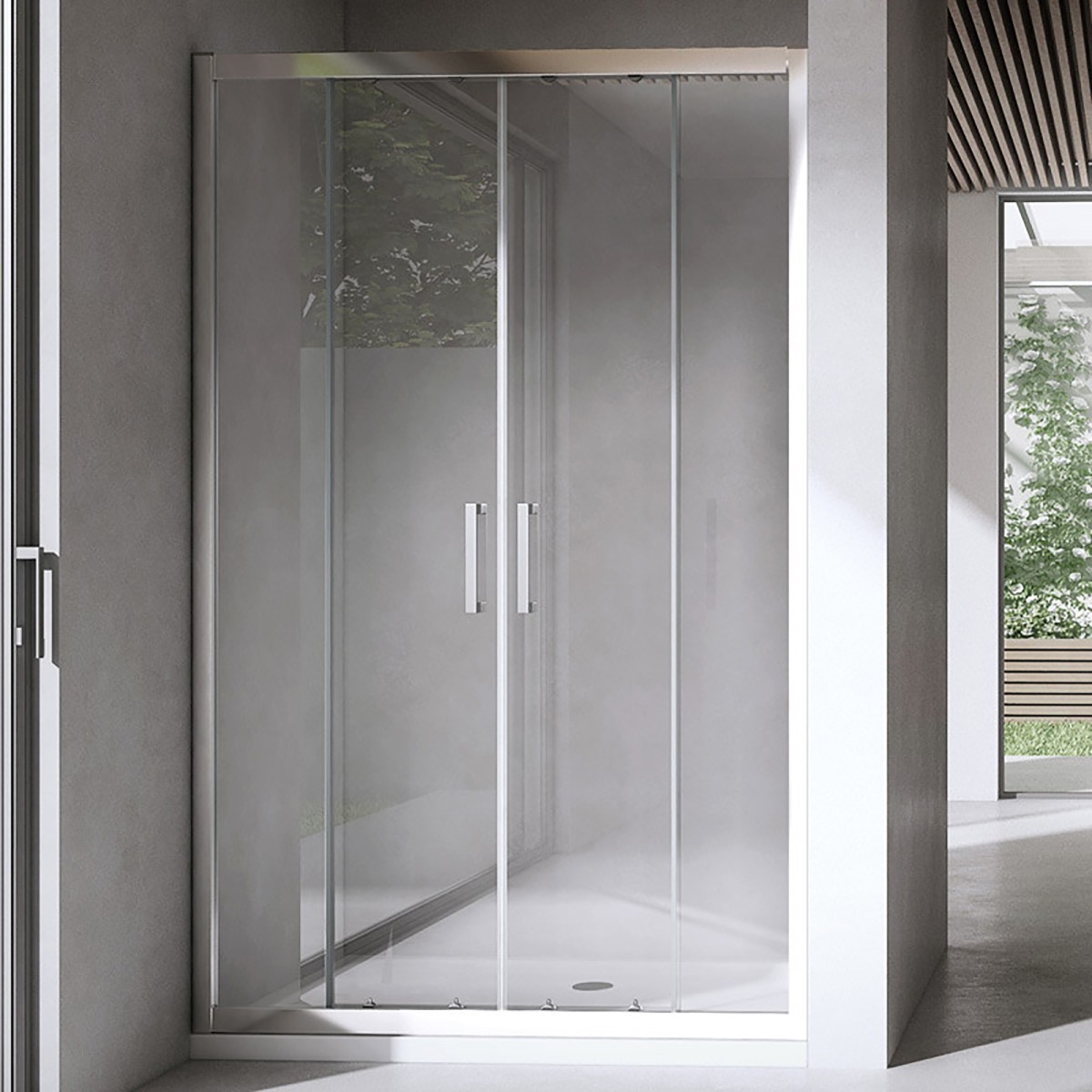 Porte de douche en niche 2 portes coulissantes 130140150160170 Transparent h195 6mm