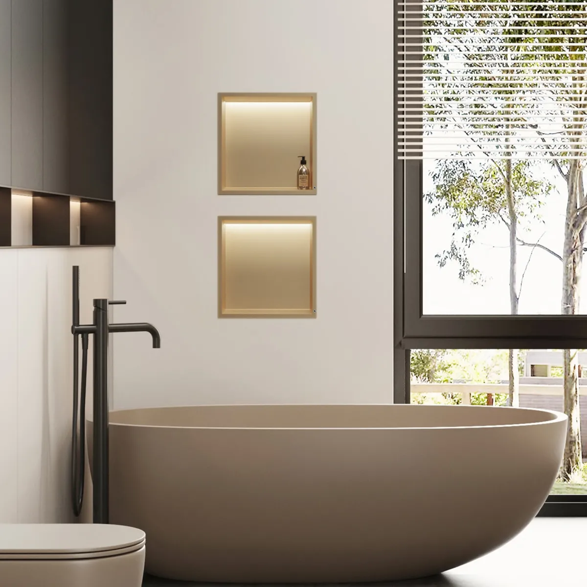 Nicchia da parete 30x30 oro profondità 8cm GLAMOUR